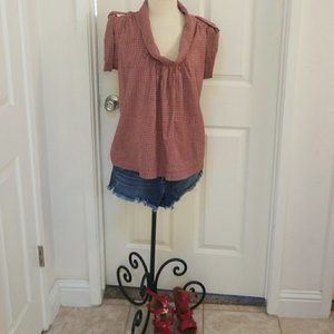 French Connection red plaid top